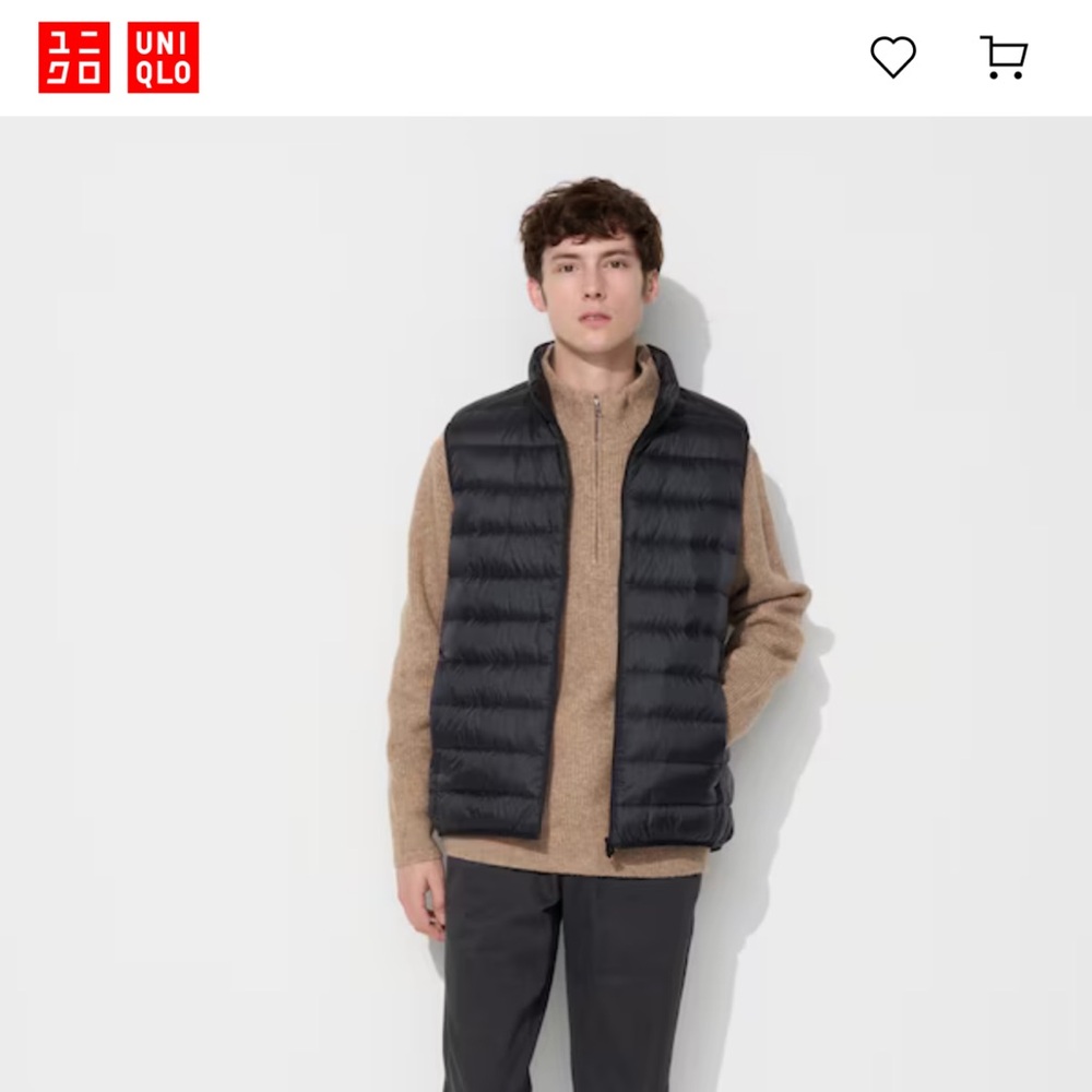 UNIQLO Ultra Light Down Vest Men’s. BLACK. NWT
